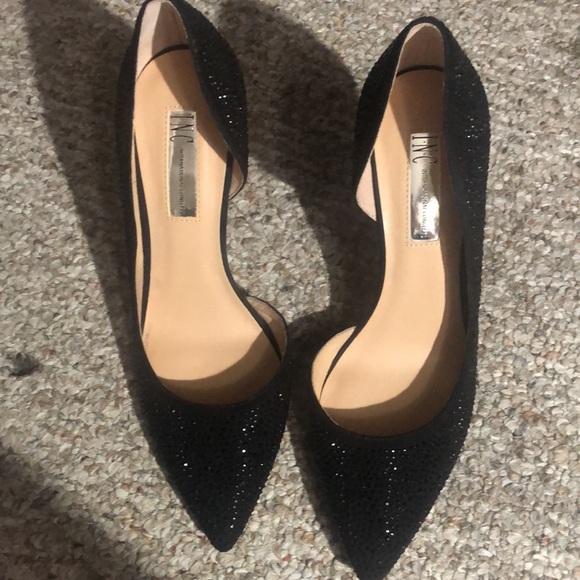 Women’s black heels with rhinestones all over shoe - Picture 2 of 7